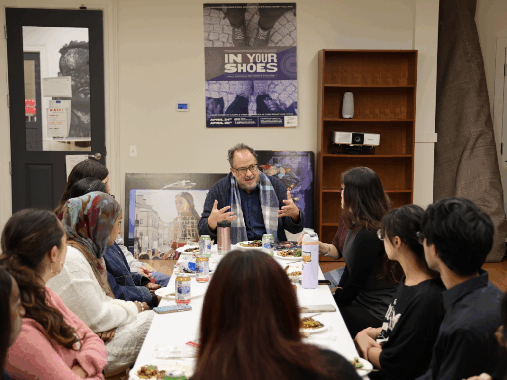 Executive Director of the Laboratory for Global Performance & Politics Derek Goldman speaking to the fellows.