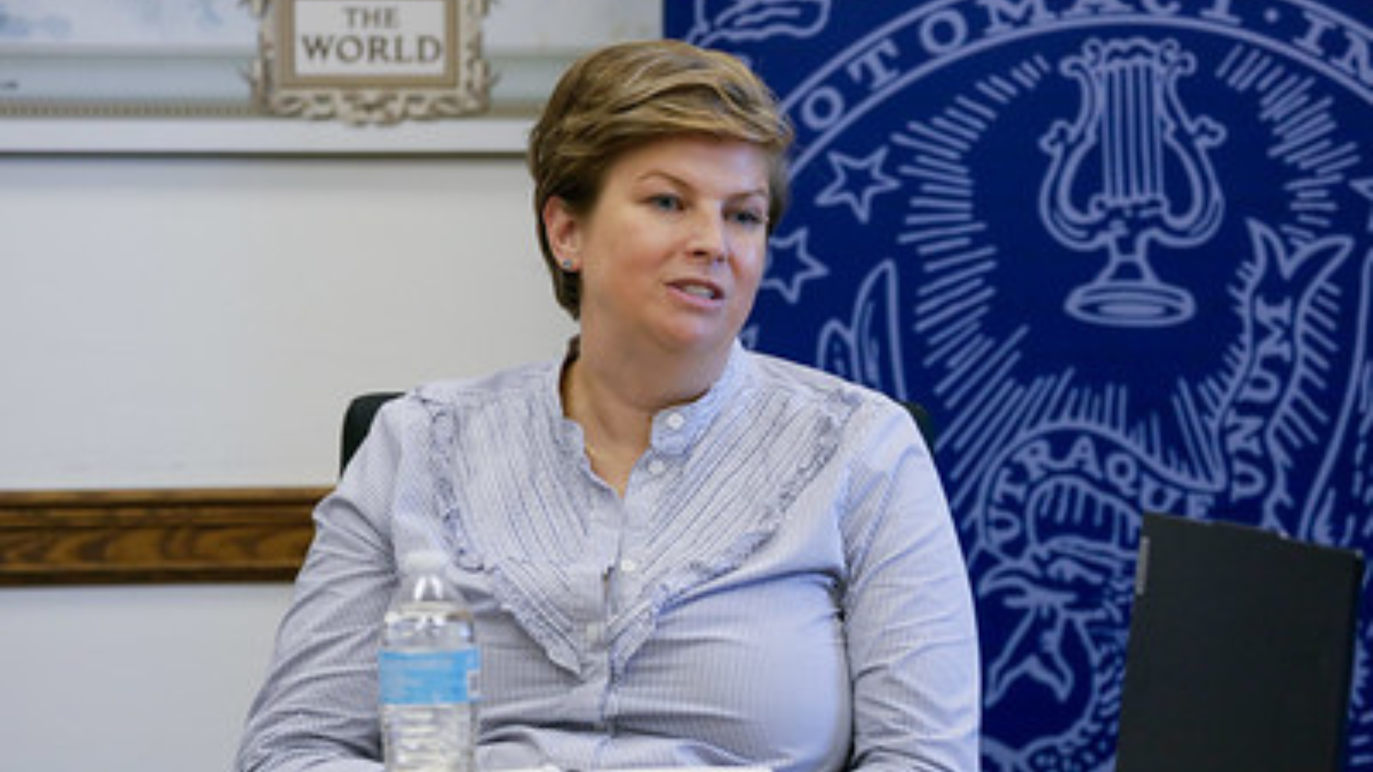 Kristi Martin speaking at a Georgetown University Conversations in Health event.